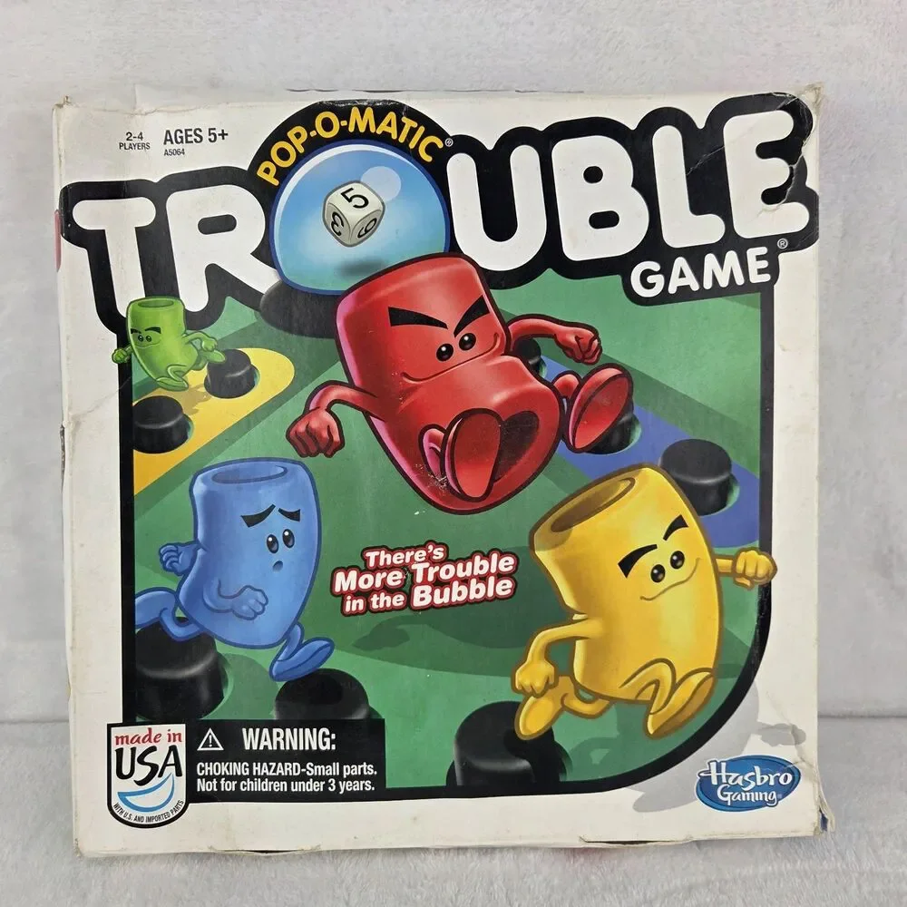 Hasbro Trouble Board Game 2013 Pop-O-Matic Dice Roller Complete